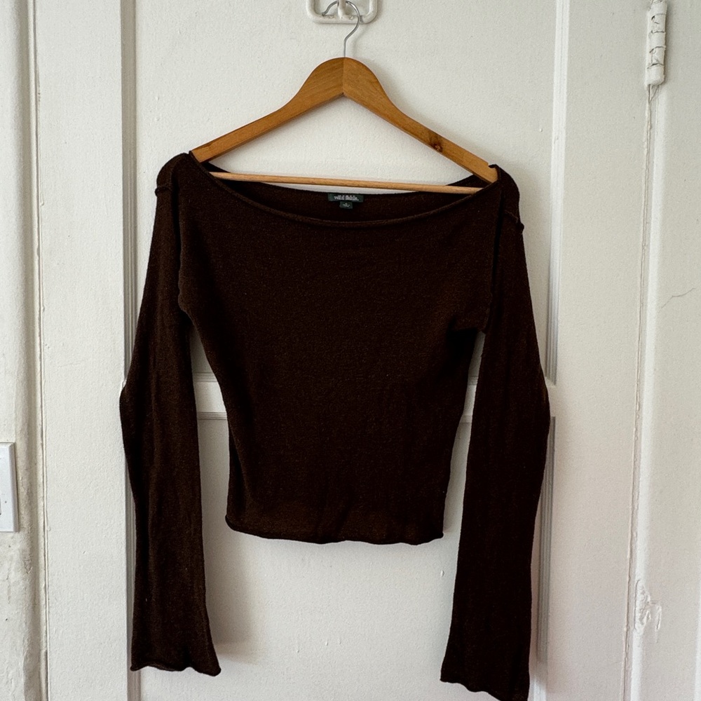 WILD FABLE: Off-the-shoulder brown sweater - Great condition; worn once